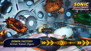 Leia mais sobre o artigo Sonic Racing: CrossWorlds Lança Novo Vídeo da Trilha Sonora da Pista Donpa Factory!