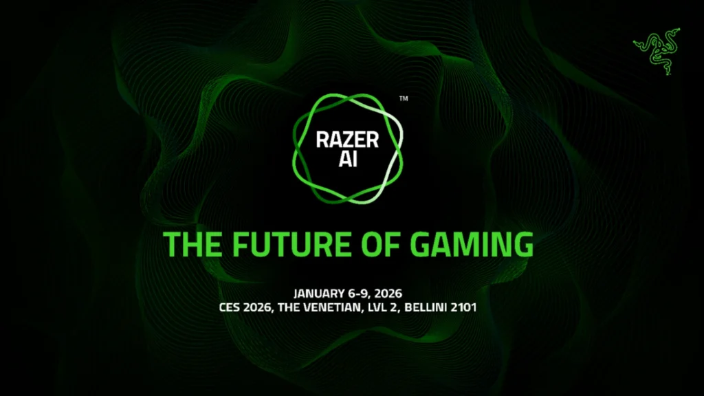 Razer revela ecossistema de IA na CES 2026. Conheça o assistente Project AVA, o wearable Motoko e a cadeira háptica Project Madison.