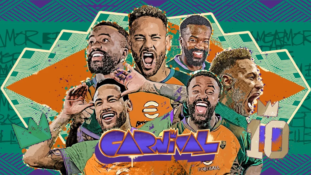 Campanha de Carnaval no eFootball traz Neymar (Santos), Bebeto '94 e suporte a controles no mobile. Veja como resgatar.