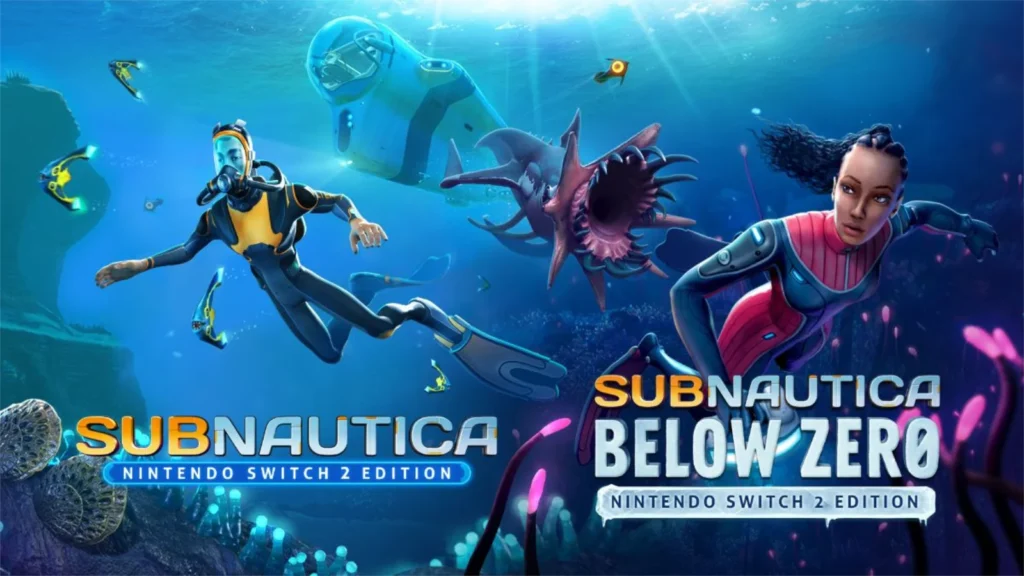 Subnautica e Below Zero chegam amanhã (17) ao Switch 2 com 60 FPS, 1440p e upgrade gratuito. Subnautica 2 confirma co-op para 4!