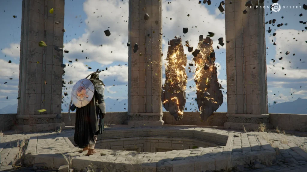 Novo vídeo de Crimson Desert revela 3 personagens jogáveis, montarias mecânicas e o mapa de Pywel. Lançamento em março.