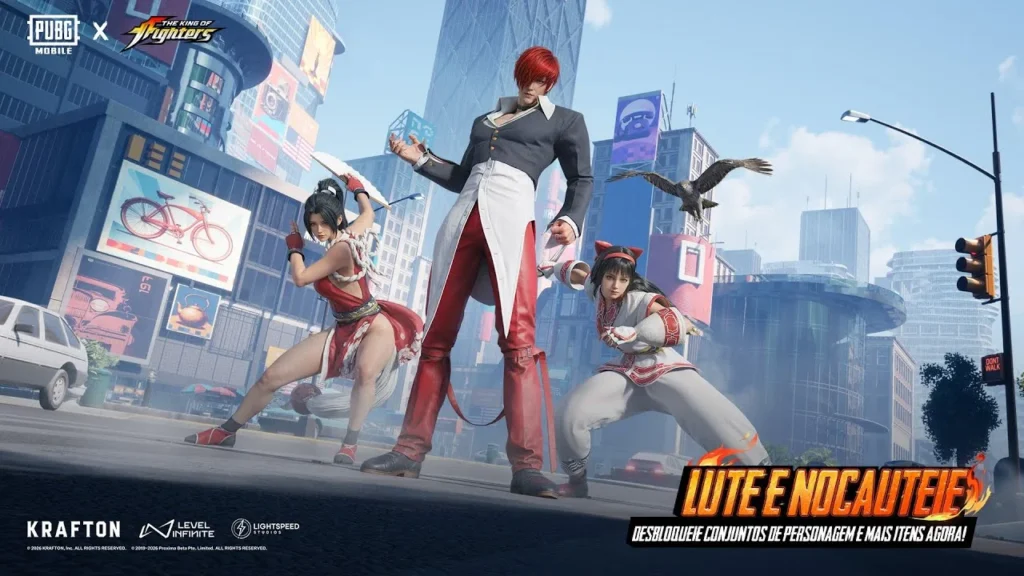 Guia completo do evento PUBG Mobile x KOF. Saiba como obter as skins de Mai, Nakoruru e Iori Yagami até 10 de março.