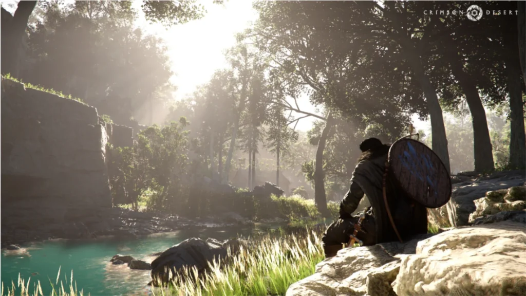 Novo vídeo de Crimson Desert revela gestão de acampamento, alquimia, customização profunda e NPCs que reagem às ações do jogador.