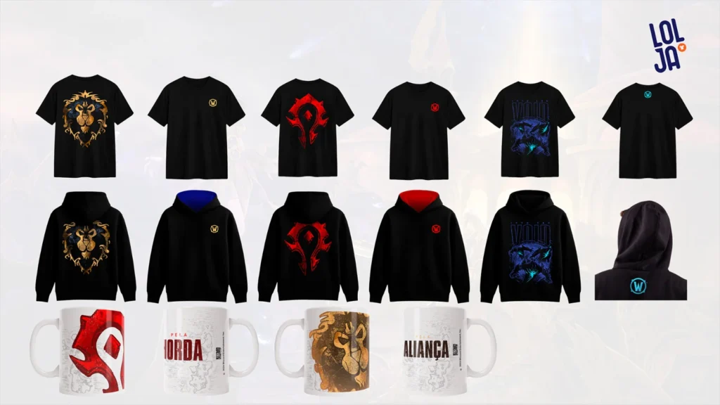 Blizzard e Lolja lançam coleção de World of Warcraft! Garanta moletons, camisetas e itens de Midnight. Use o cupom WOWCAMISETA