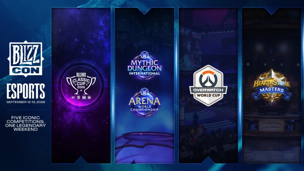 A BlizzCon 2026 terá a inédita Classic Cup e o retorno dos mundiais de Overwatch, WoW e Hearthstone. Confira as datas e os destaques competitivos em Anaheim.