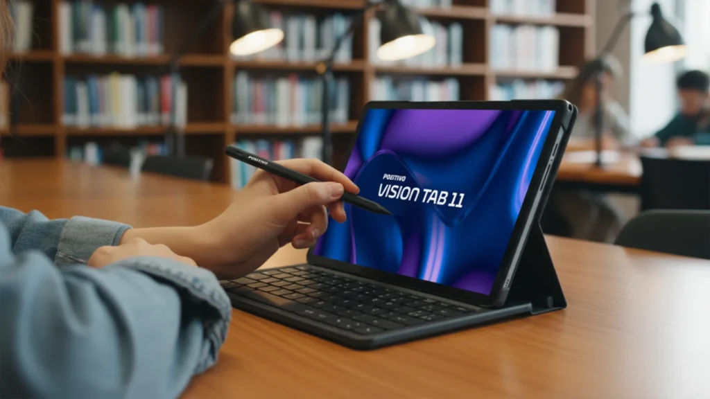Conheça o Positivo Vision Tab 11! O novo tablet da Positivo chega com tela de 10,9", caneta digital inclusa e 4G para máxima produtividade. Confira preços.