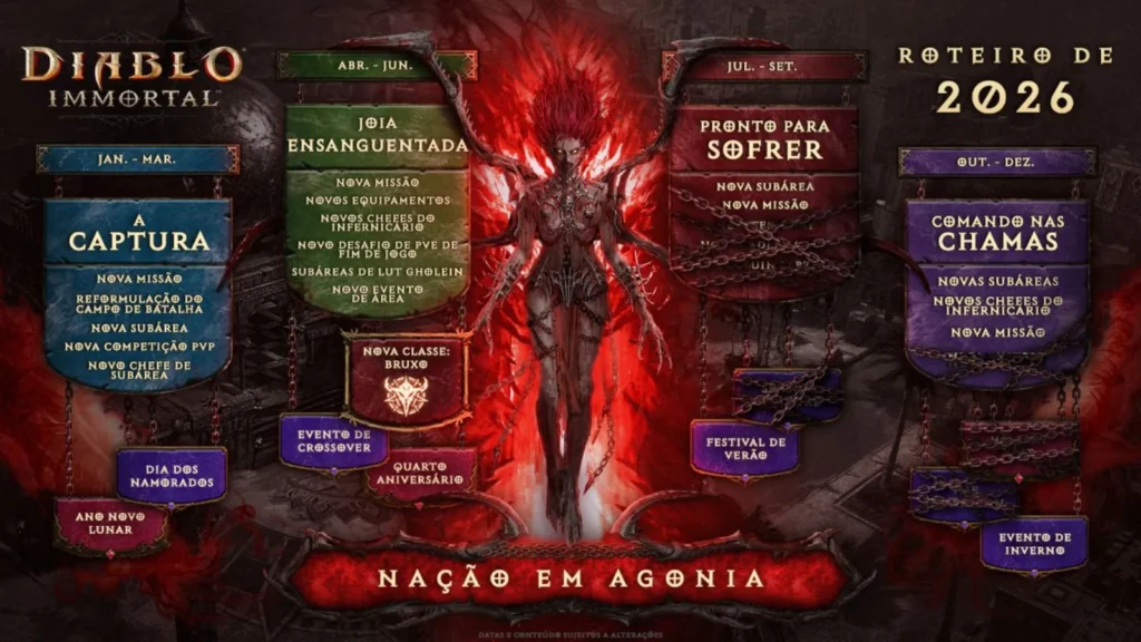A atualização A Captura chegou a Diablo Immortal! Enfrente Andariel em Lut Gholein, participe do torneio PvP equalizado e conquiste a gema Tumba de Leviatã.