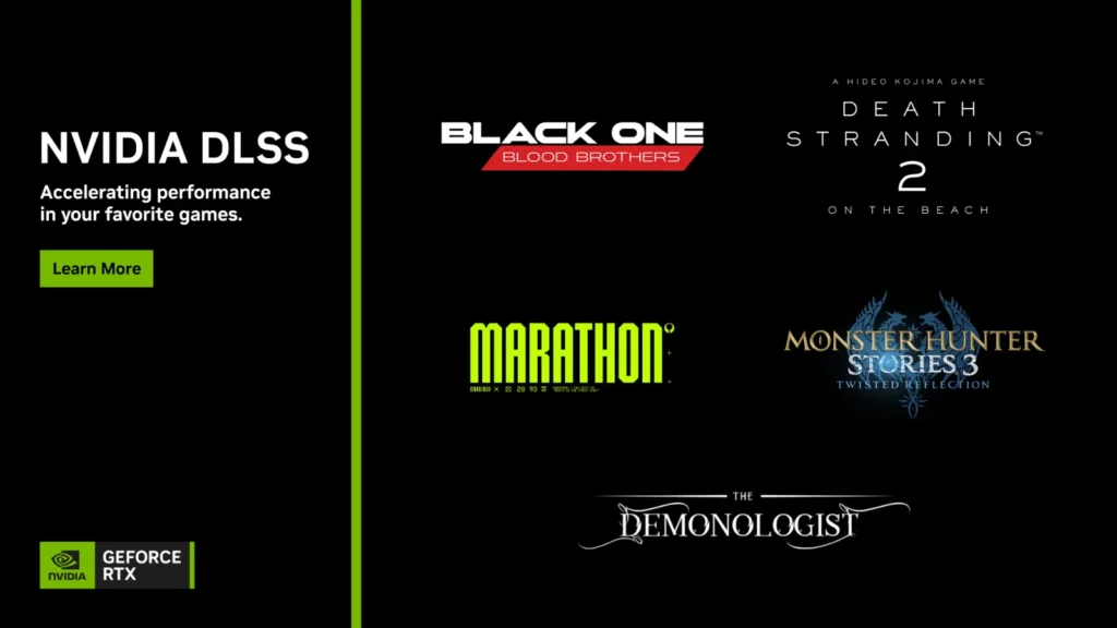 NVIDIA DLSS 4.5 e RTX chegam a Death Stranding 2, Marathon e Monster Hunter Stories 3. Confira as novidades e o PC temático de RE!