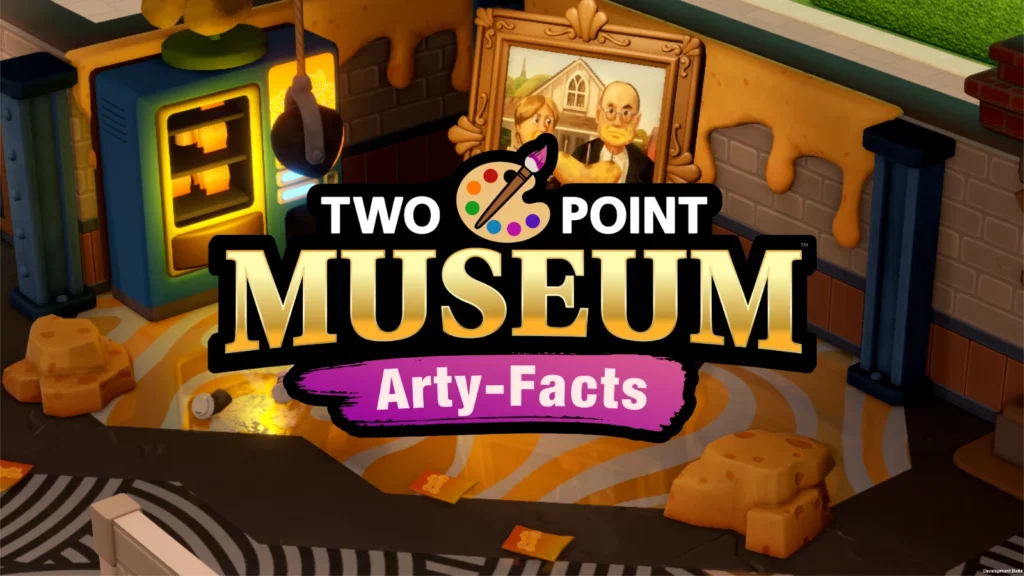 O DLC Arte-Fatos chega ao Two Point Museum em 7 de maio! Gerencie galerias de arte, crie obras originais no Studio Room.