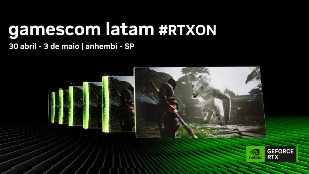 A NVIDIA GeForce confirma presença na gamescom latam 2026! Experimente tecnologias de IA, jogos AAA e inovações da linha Studio