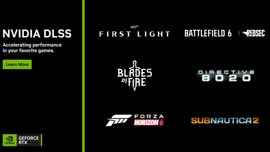 A NVIDIA traz o DLSS 4.5 para Forza Horizon 6, Subnautica 2 e Directive 8020! Garanta o bundle de 007 First Light na compra de uma GeForce RTX Série 50.