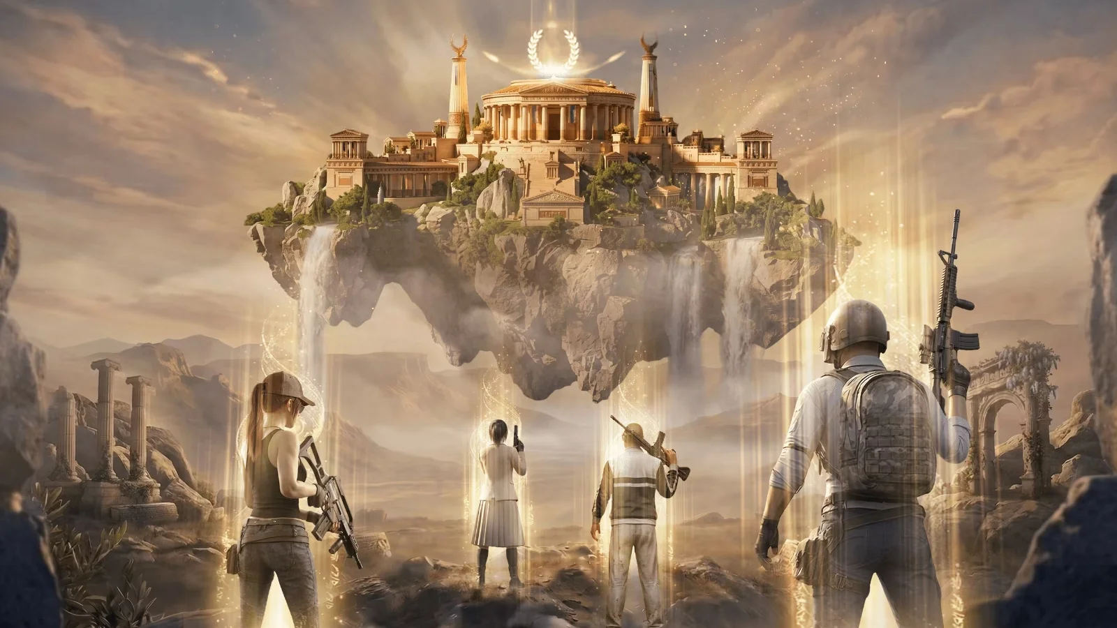 Descubra a Grécia Antiga na Atualização 4.4 de PUBG MOBILE! Conheça o modo Coroa do Herói, as habilidades mitológicas e o chefe Helios.