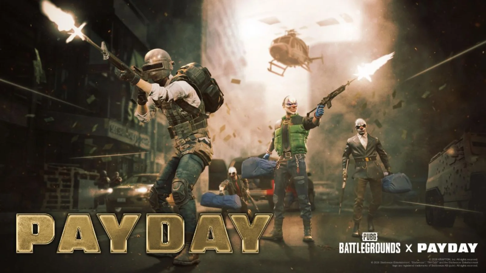PUBG: BATTLEGROUNDS recebe modo PvE cooperativo de PAYDAY! Escolha sua classe, realize assaltos táticos e desbloqueie itens exclusivos no Passe de Evento.