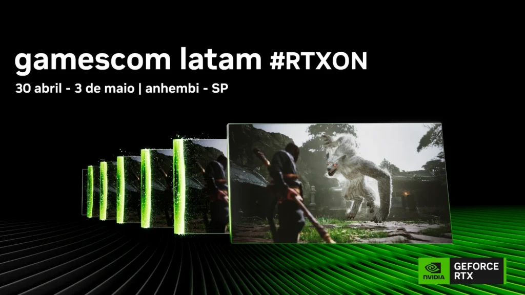A NVIDIA domina a gamescom latam 2026! Teste Resident Evil Requiem e Phantom Blade Zero com DLSS 4 e conheça a nova GeForce RTX 5090