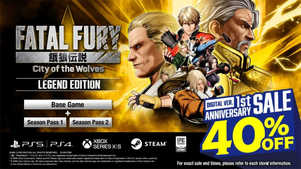 O lendário Mr. Karate entra em FATAL FURY: City of the Wolves em maio de 2026! Aproveite a promoção de 40% na Legend Edition.