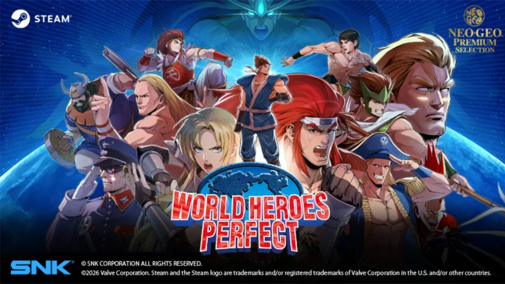 World Heroes Perfect estreia no Steam na linha NEOGEO Premium Selection! Confira o novo rollback netcode, 19 lutadores.