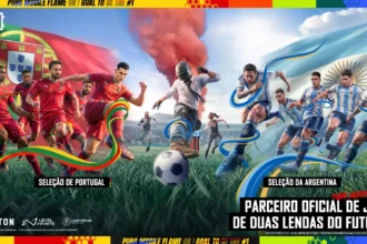 A temporada Flame On Football chegou ao PUBG MOBILE! Ganhe camisas oficiais da Argentina e Portugal, itens de Richarlison e prêmios com palpites de galinhas.
