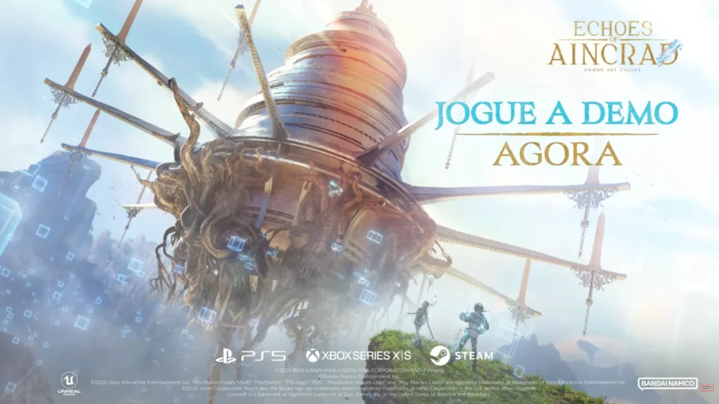A demo de ECHOES OF AINCRAD já está disponível para PC e consoles! Crie seu próprio herói e explore o castelo flutuante de Aincrad