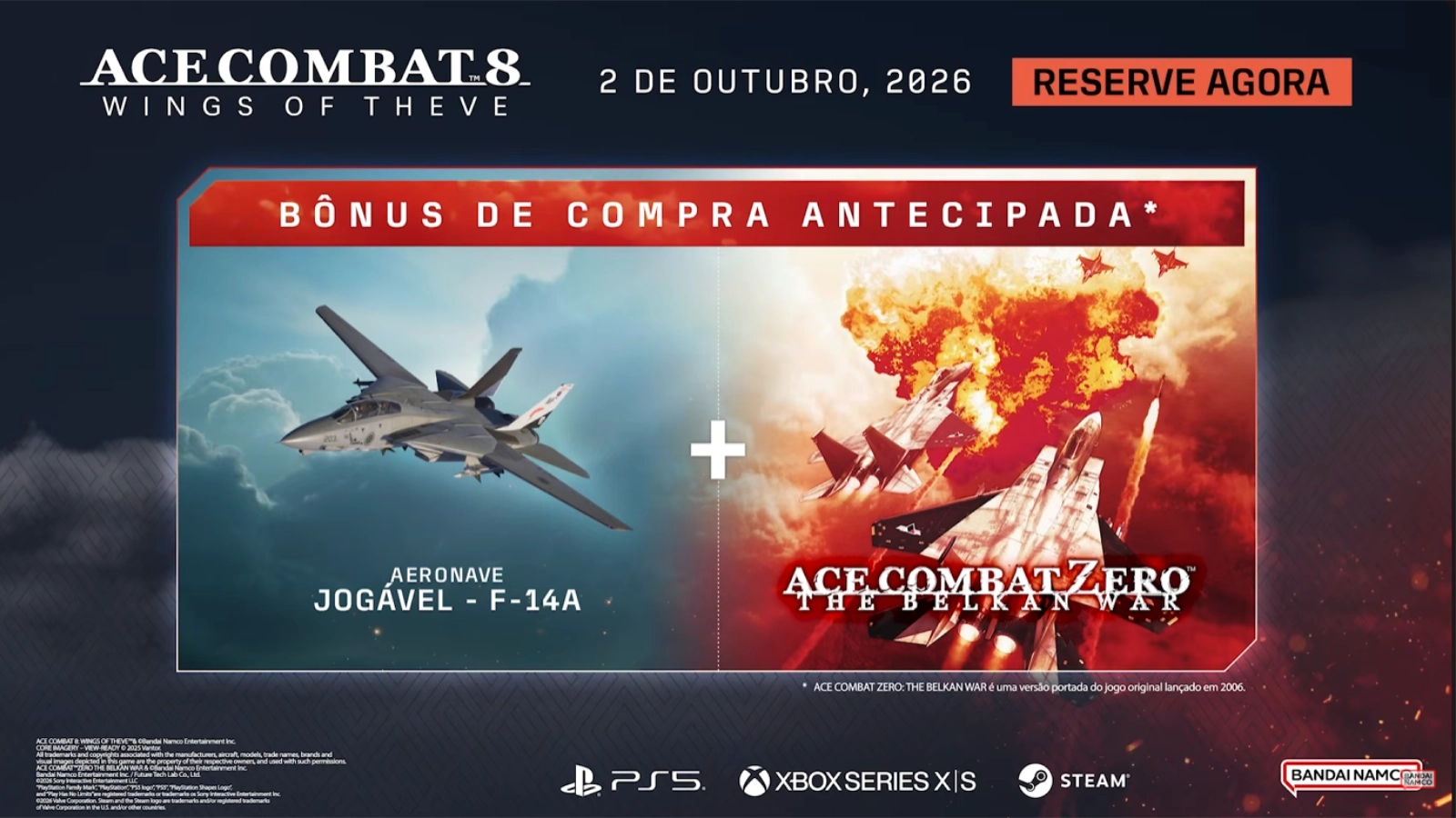 A Bandai Namco anunciou ACE COMBAT 8: WINGS OF THEVE! Confira os bônus de pré-venda, o Premium Ace Pass o retorno ao mundo de Strangereal.