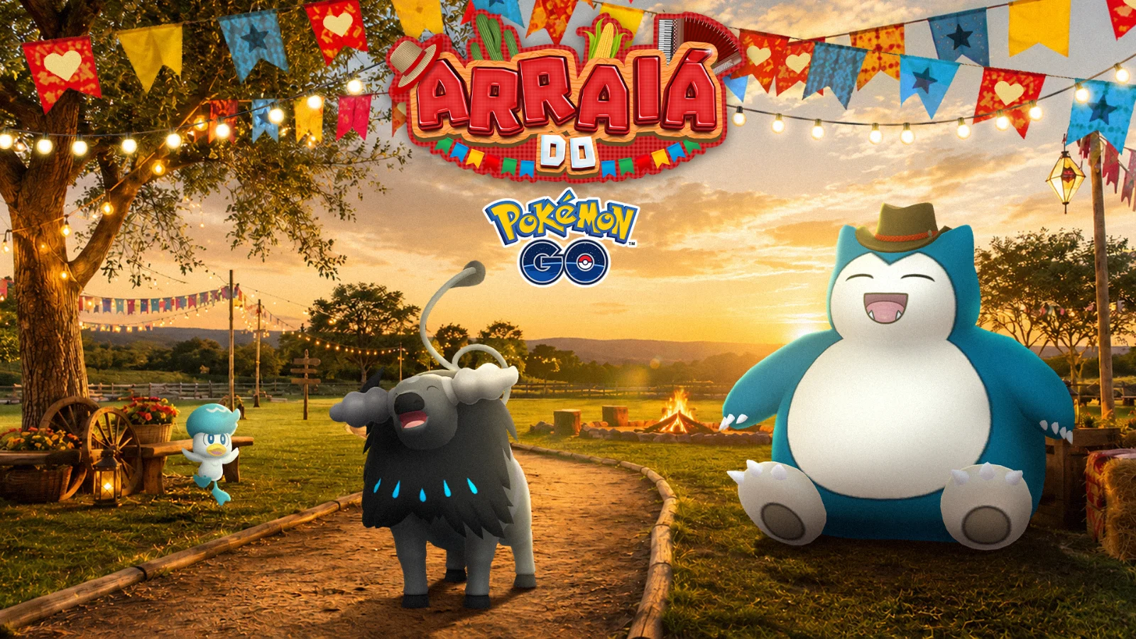 A Niantic anunciou o Arraiá do Pokémon GO! Curta o evento exclusivo do Brasil com o Tauros de Paldea de Fundo Especial e o Snorlax festivo.