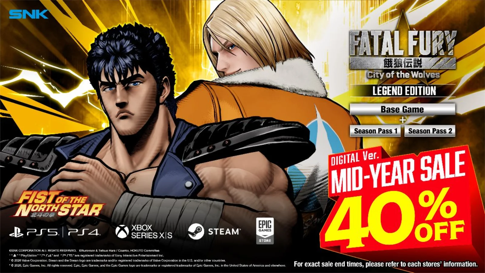 A SNK revelou o trailer explosivo de Kenshiro em FATAL FURY: City of the Wolves! Conheça os golpes do herói de Fist of the North Star.