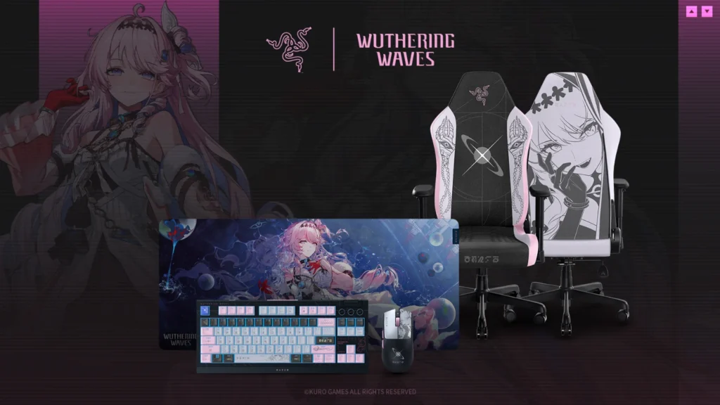 A nova coleção Razer | Wuthering Waves chegou! Garanta periféricos gamer de alta performance com a identidade visual de Denia e prêmios in-game.
