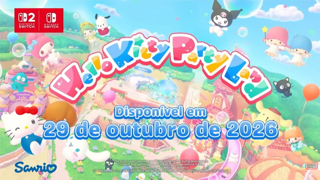 HELLO KITTY PARTY LAND já está em pré-venda! O jogo da Sanrio Games chega em 29 de outubro para Nintendo Switch com 145 personagens.