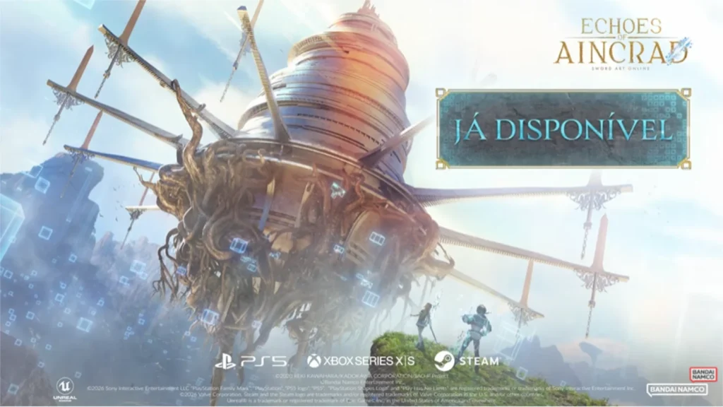 O RPG de ação ECHOES OF AINCRAD já está disponível! Crie seu próprio avatar, enfrente masmorras e sobreviva no universo de SWORD ART ONLINE.