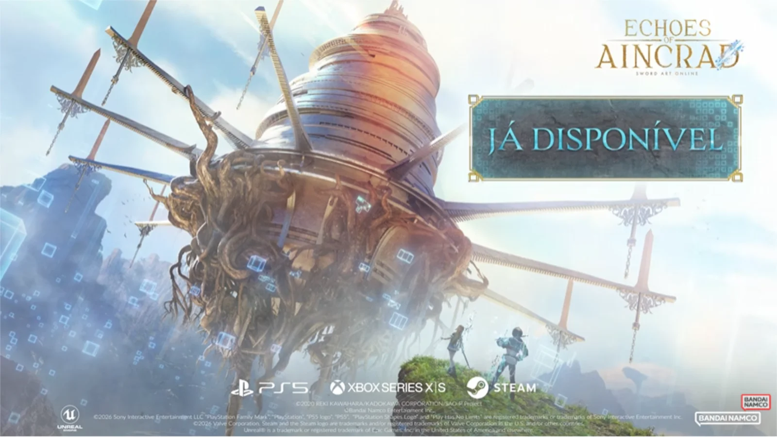 O RPG de ação ECHOES OF AINCRAD já está disponível! Crie seu próprio avatar, enfrente masmorras e sobreviva no universo de SWORD ART ONLINE.