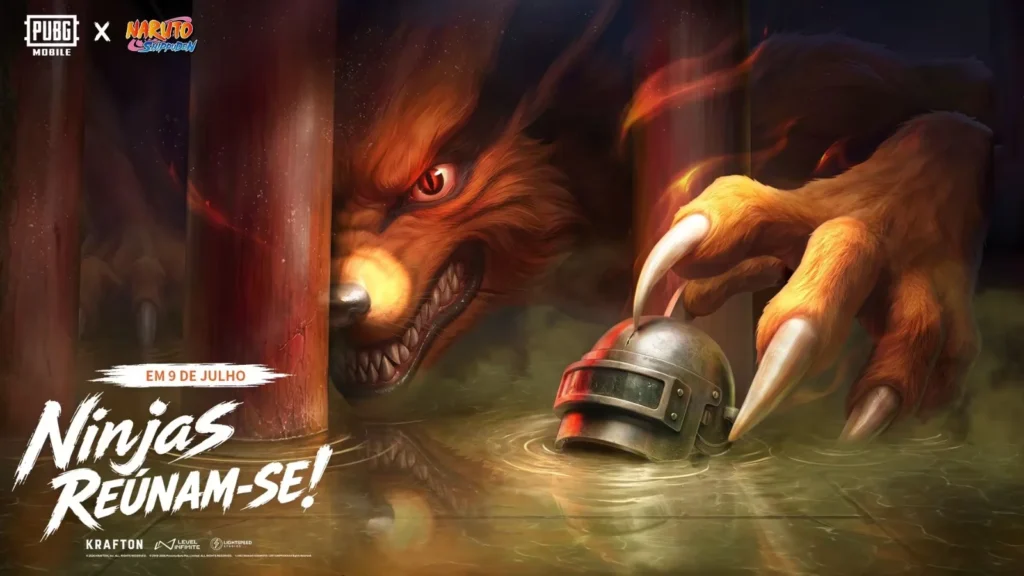 A Atualização 4.5 de PUBG MOBILE traz NARUTO SHIPPUDEN! Enfrente a Besta de Nove-Caudas, use ninjutsus e explore a Vila Oculta da Folha.