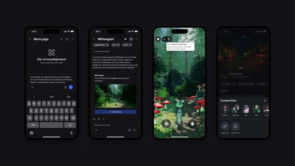 A Roblox anunciou a ferramenta Build! Descubra como criar jogos completos usando apenas comandos de texto em celulares e no Studio.