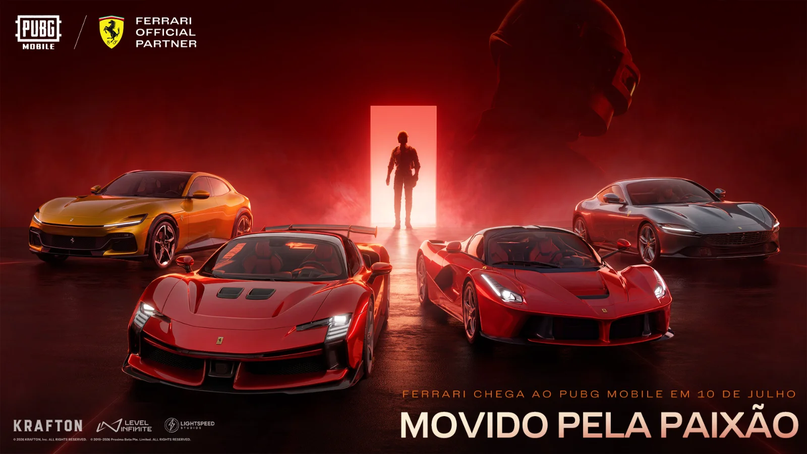 PUBG MOBILE Confirma Parceria Inédita com Ferrari e Scuderia Ferrari HP com Carros Esportivos