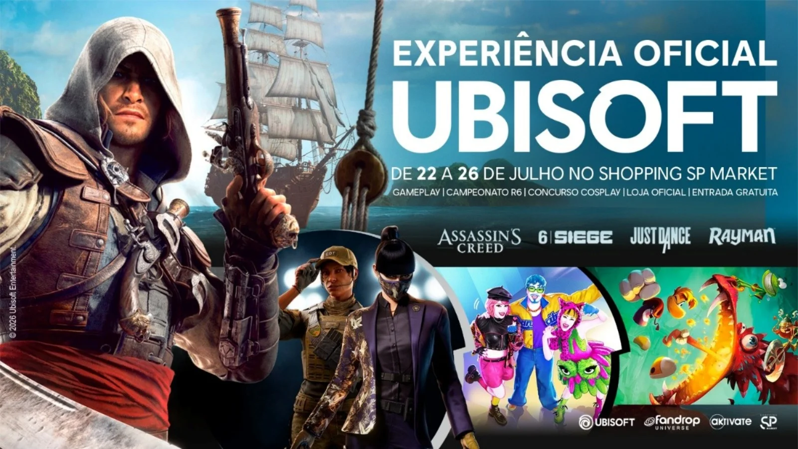 Ubisoft Inaugura Loja Pop-Up Temática no Shopping SP Market com Ativações e Produtos Exclusivos