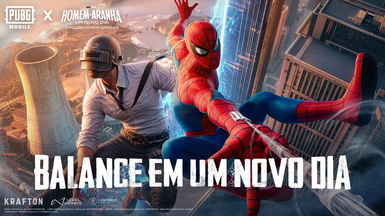 O crossover PUBG MOBILE Homem-Aranha já está disponível! Explore o bairro Central Square, use as Luvas de Teia e resgate itens até 1º de setembro.