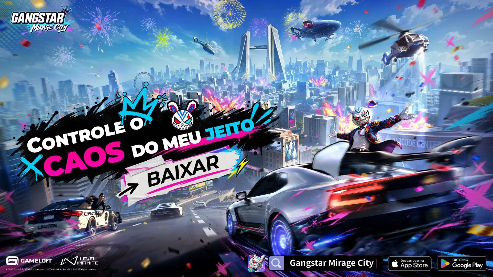 Level Infinite e Gameloft Lançam o Jogo Gangstar Mirage City no Brasil com Recompensas Exclusivas