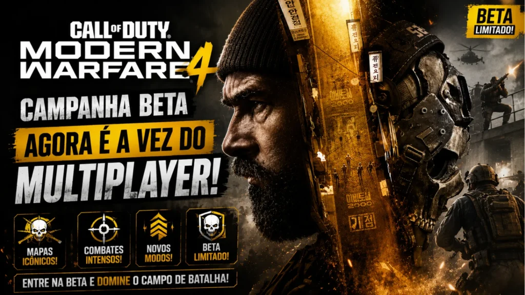 O multiplayer de Call of Duty: Modern Warfare 4 foca em precisão, menus limpos e movimentação fluida. Confira nossa análise do Beta!