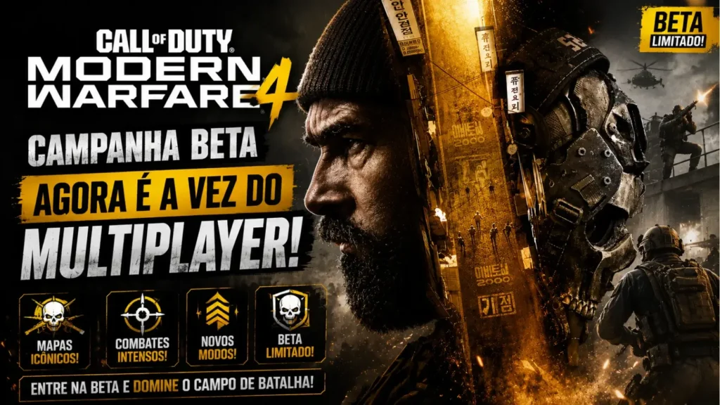 O multiplayer de Call of Duty: Modern Warfare 4 foca em precisão, menus limpos e movimentação fluida. Confira nossa análise do Beta!