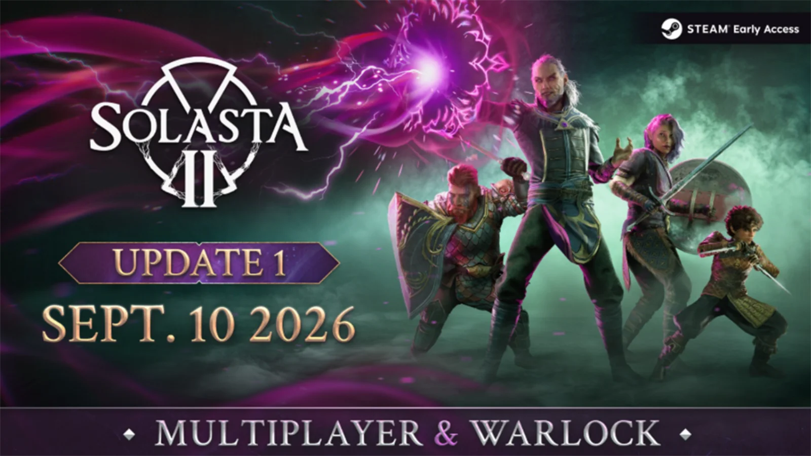 O multiplayer de Solasta II estreia em 10 de setembro com modo co-op para 4 jogadores, a nova classe Warlock e sistema de pings. Confira!