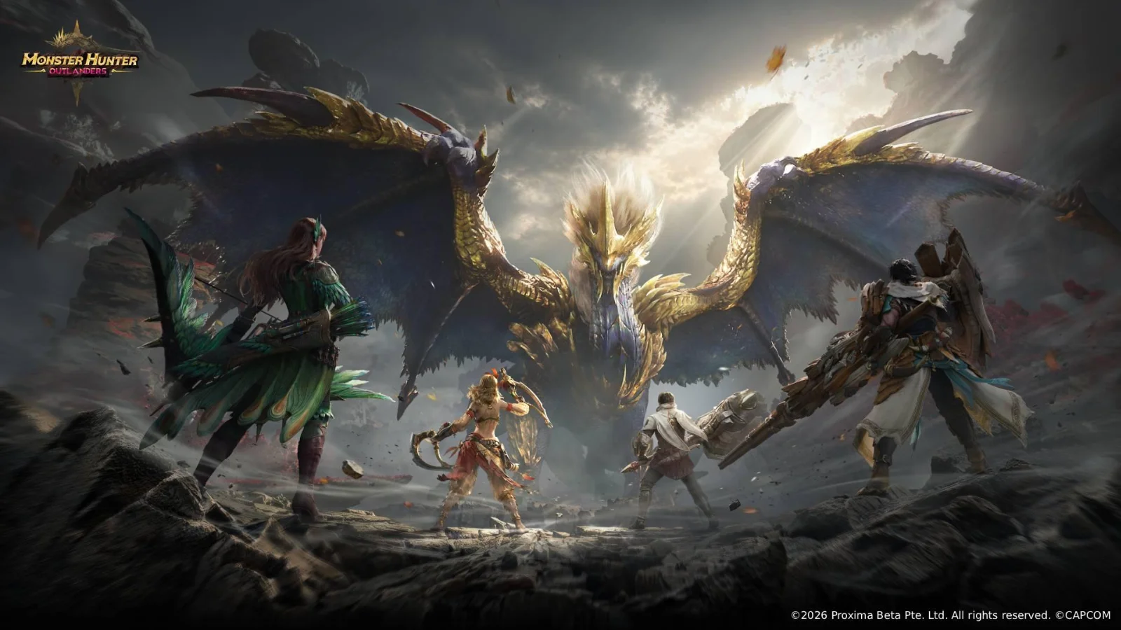 Garena e Capcom Revelam Ruger Aidal, o Novo Dragão Ancião de Monster Hunter Outlanders, na Gamescom 2026
