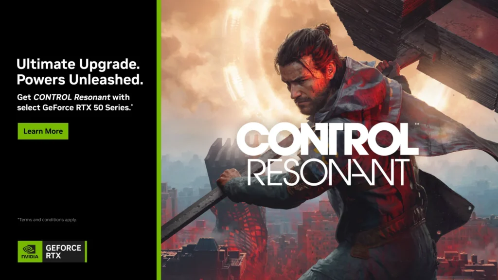O bundle de CONTROL Resonant para GeForce RTX Série 50 dá cópia grátis do jogo no Steam com DLSS 4.5 e Path Tracing. Confira as regras!