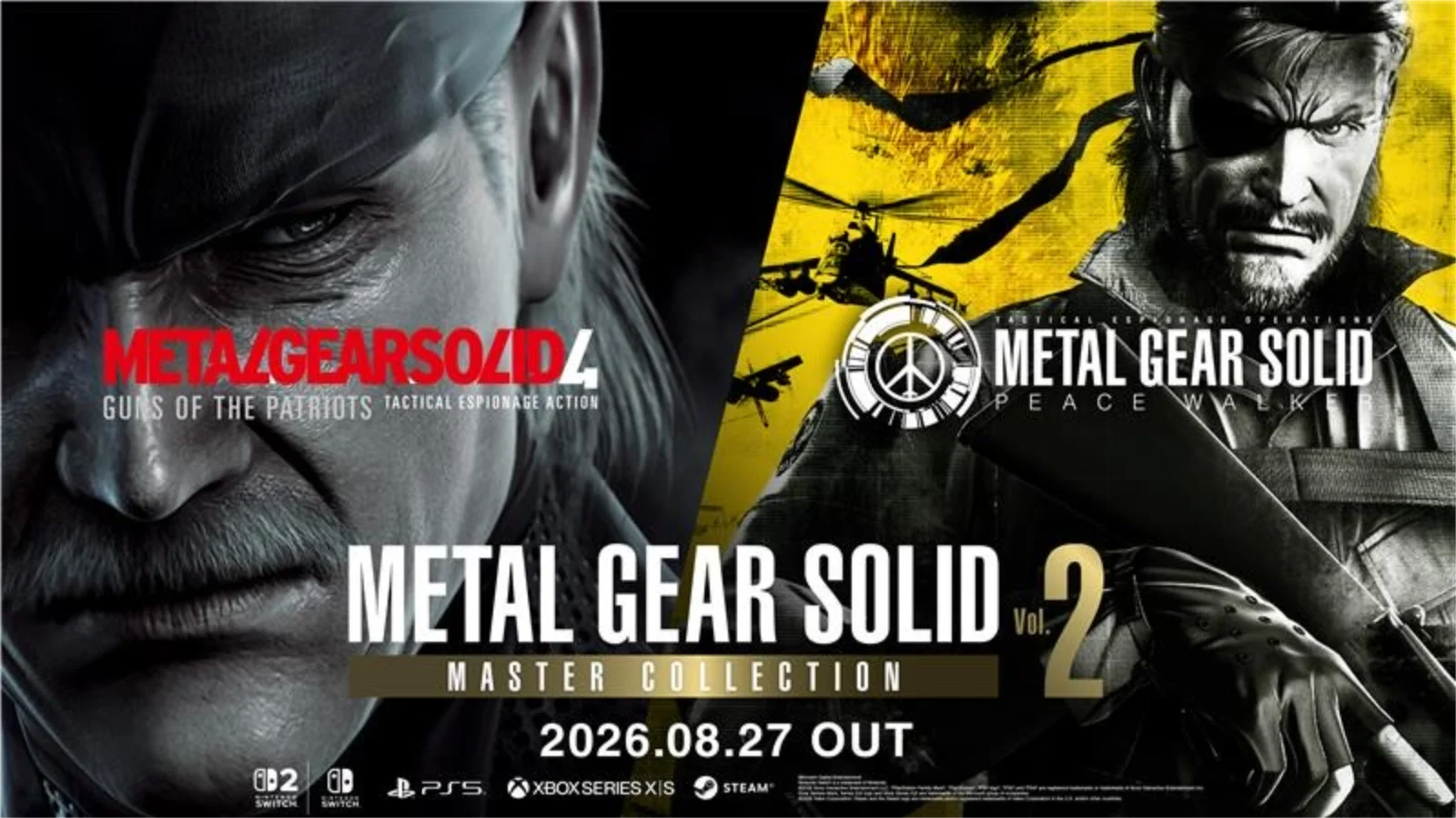 Konami Lança METAL GEAR SOLID MASTER COLLECTION Vol. 2 com MGS 4, Peace Walker e Estreia no Switch 2