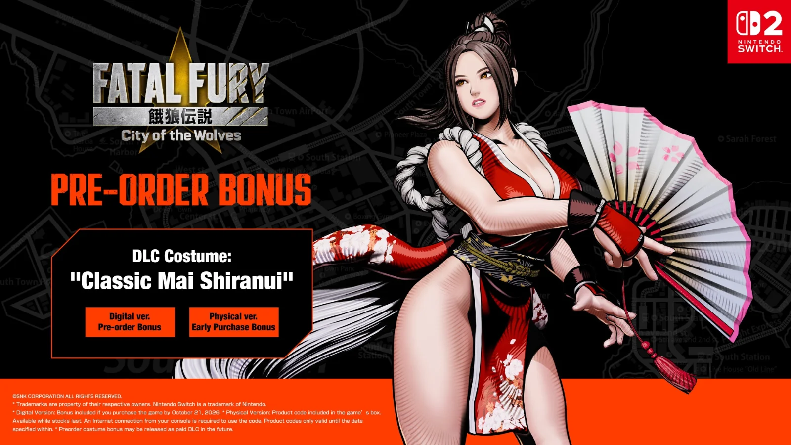 SNK Anuncia Chegada de FATAL FURY: City of the Wolves ao Nintendo Switch 2 com Bônus de Mai Shiranui