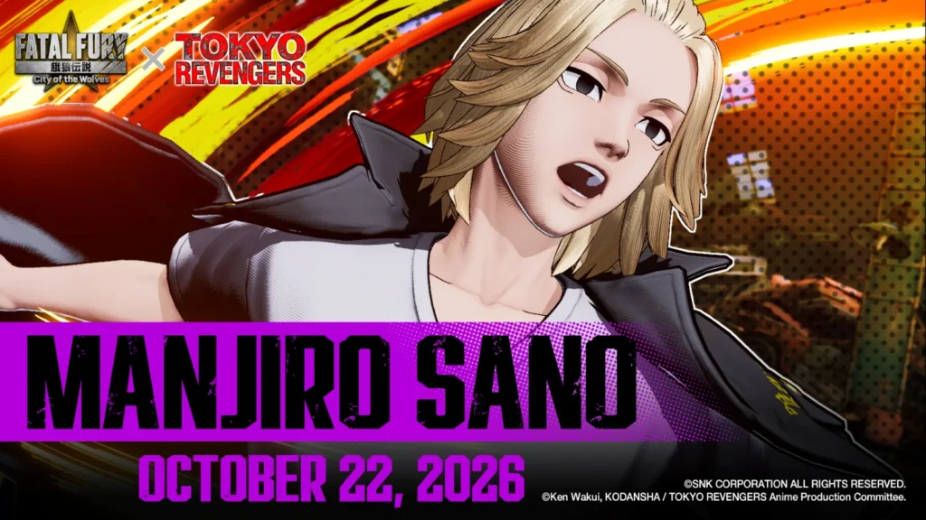 O crossover de Tokyo Revengers em FATAL FURY: City of the Wolves adiciona Mikey e Draken em outubro com vozes originais. Confira!