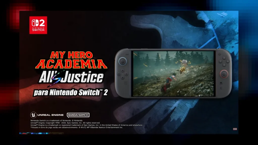 O lançamento de MY HERO ACADEMIA: ALL’S JUSTICE no Nintendo Switch 2 traz o arco Guerra Final, GameShare e minigames com PAC-MAN. Confira!