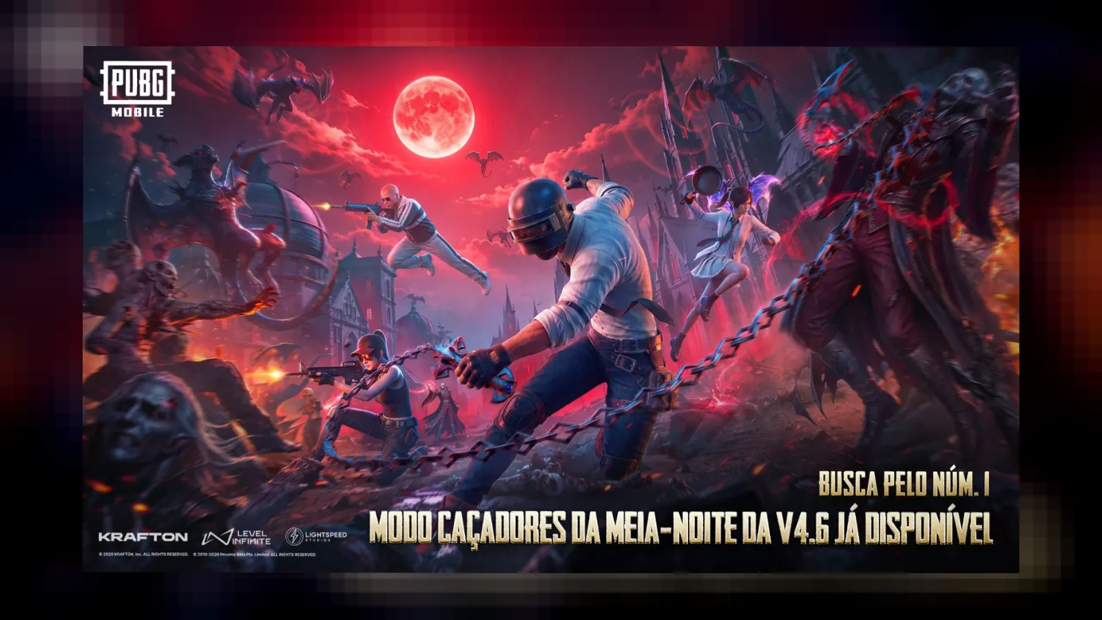 A atualização 4.6 de PUBG MOBILE com vampiros traz o modo Caçadores da Meia-Noite, crossovers e novidades no Modo Casa. Confira!