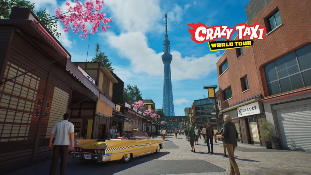 O mapa do Japão em Crazy Taxi: World Tour traz corridas frenéticas por Shibuya com marcas reais e Switch 2. Confira o trailer!