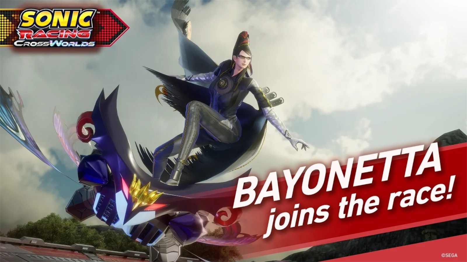 A SEGA confirmou Bayonetta no Ano 2 de Sonic Racing: CrossWorlds como piloto grátis com carro próprio e crossovers. Confira!