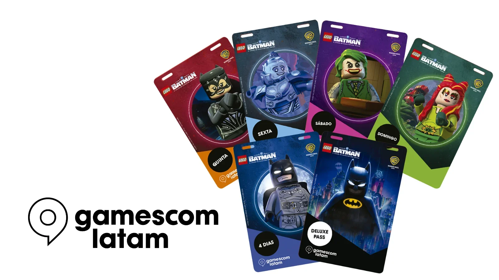 A gamescom latam 2026 terá credenciais colecionáveis de LEGO® Batman! Jogue o novo game da Warner Bros. Games no evento.