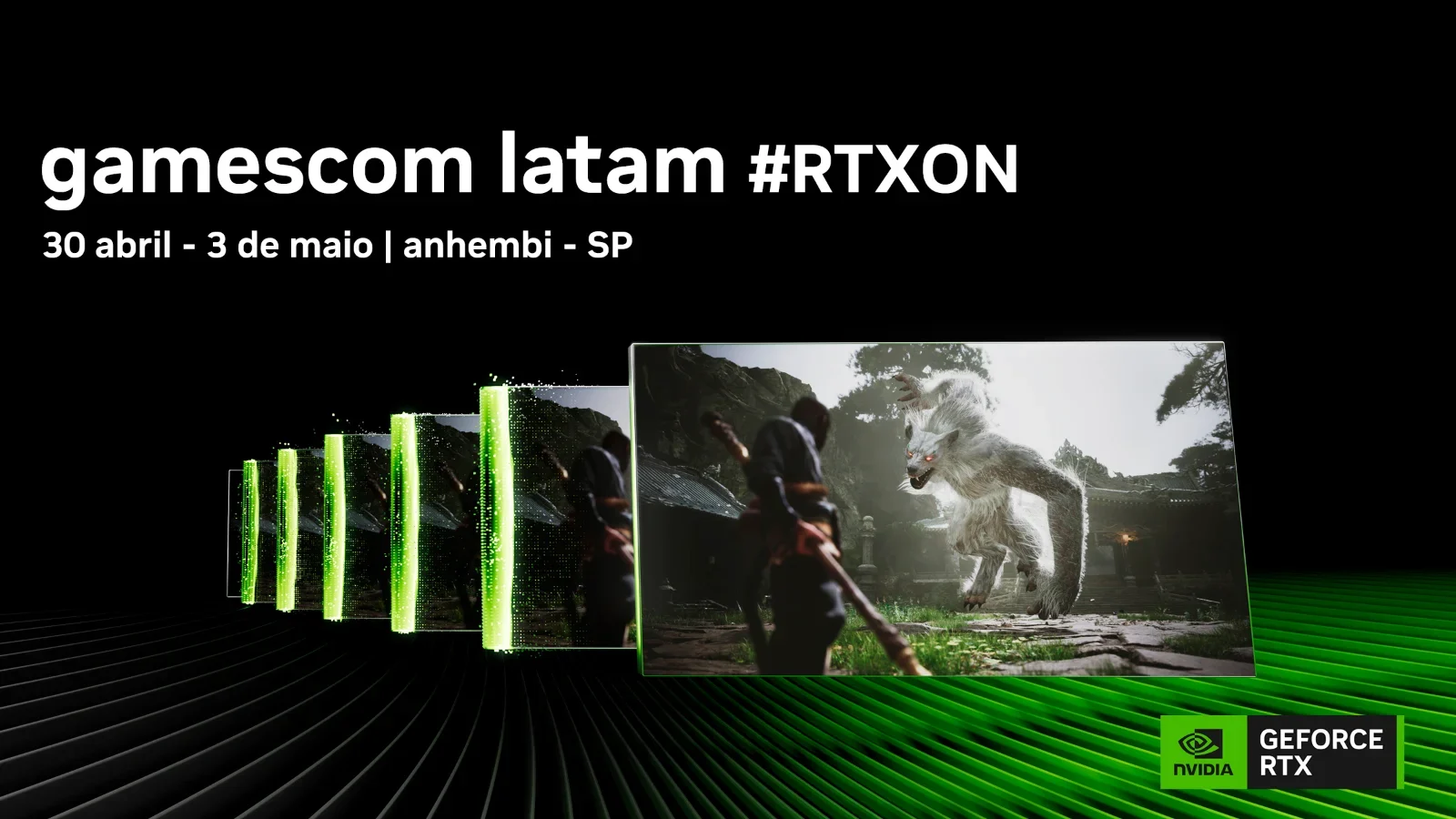 A NVIDIA domina a gamescom latam 2026! Teste Resident Evil Requiem e Phantom Blade Zero com DLSS 4 e conheça a nova GeForce RTX 5090