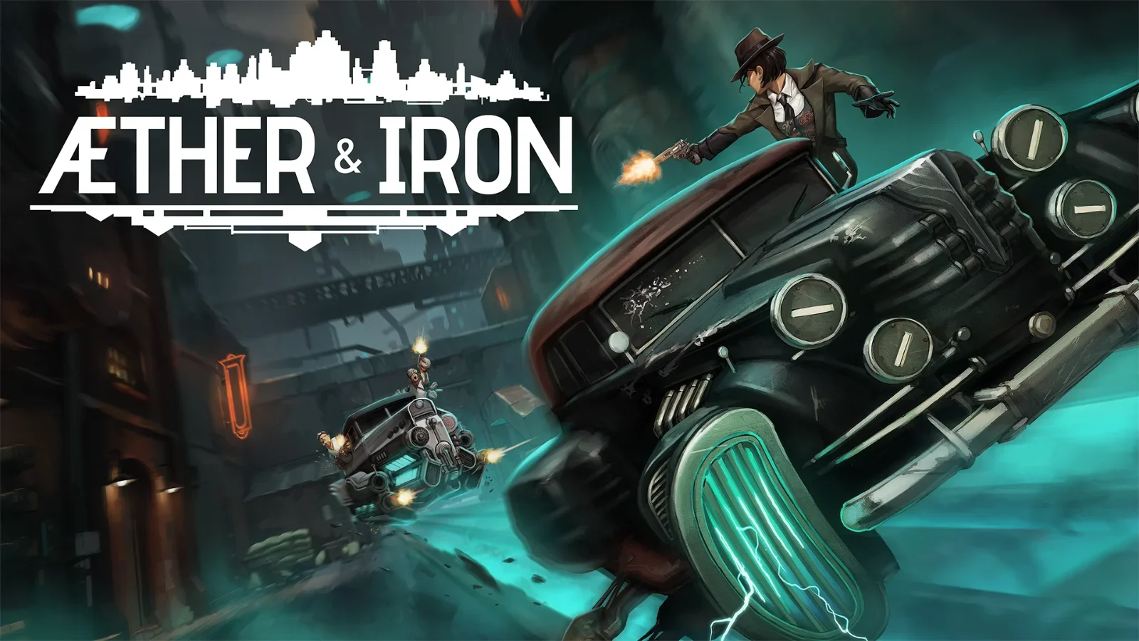 Aether & Iron chega em 31 de março ao PC e Steam Deck. RPG decopunk mistura máfia, escolhas difíceis e combate de carros em turnos.